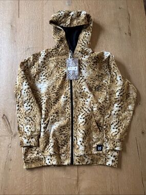 Reima Kids Leopard Print WWF Zip-Up Hoodie - size 9Y NWT